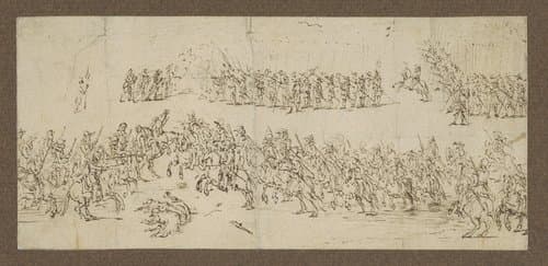 Charges van voetvolk en ruiterij by Jacques Callot