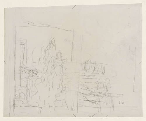 Compositieschets voor een figurenrijk stuk