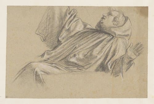Studie voor de monnik Placidus die uit het water wordt gered by Nicolas de Plattemontagne