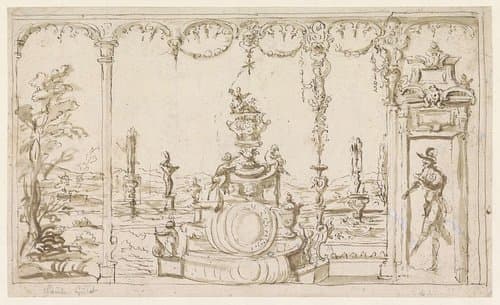 Ontwerp voor een wanddecoratie by Claude Gillot