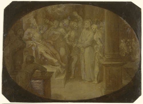 Christus voor Kajafas by Otto van Veen