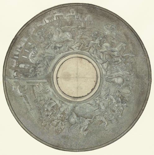 Ontwerp voor een tazza met het innemen van Troje by Etienne Delaune