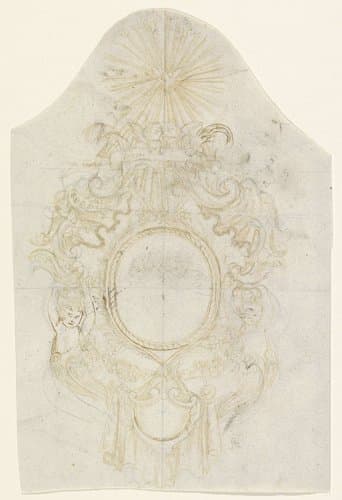 Medaillon met putti by anonymous