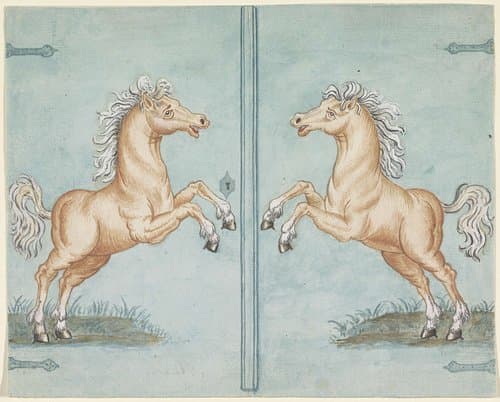 Kastdeuren met paarden by Matthijs de Jonker