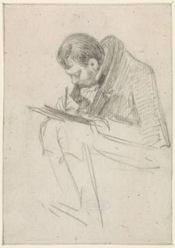 Portret van Albertus Brondgeest al tekenend by Wouter Johannes van Troostwijk