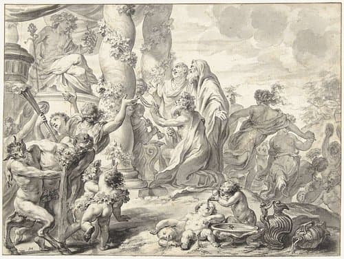 Offer van Bacchus by Godfried Maes