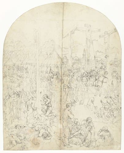 De Kruisiging en de Oprichting van de Koperen Slang by anonymous; Pieter Aertsen