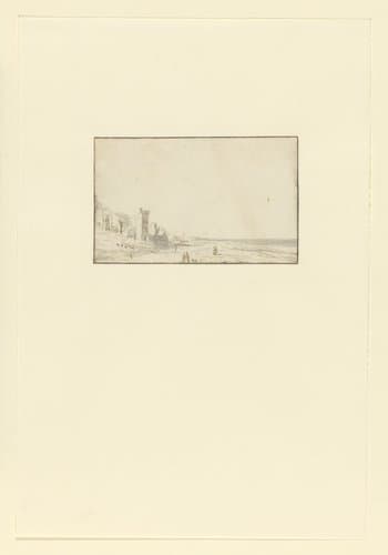 Zeekust met een kasteel by P. Kuylaert