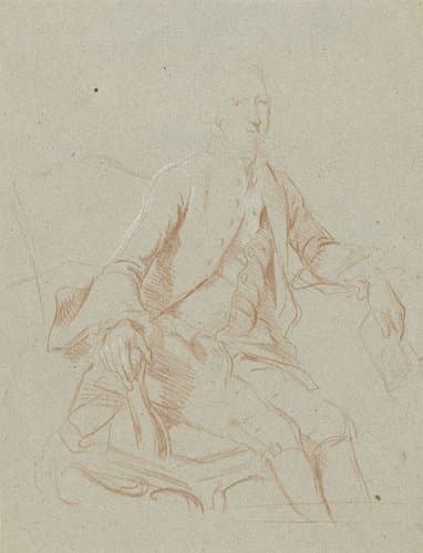 Zittende heer met boek by Johann Wilhelm Böttner