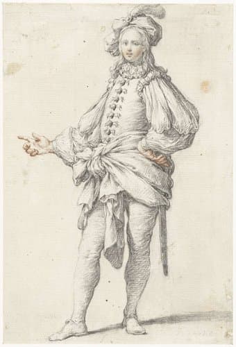 Staande jongeman in theaterkostuum by anonymous