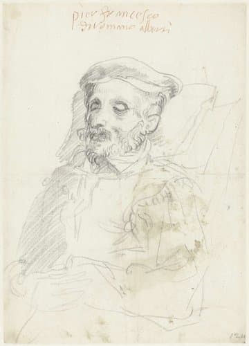 Portret van een oude man met gesloten ogen by Cherubino Alberti