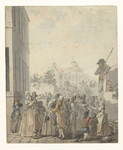 Poppenkast op een plein by Nicolas Antoine Taunay
