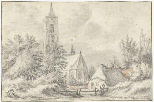 Gezicht op de kerk te Soest by Guillam Du Bois