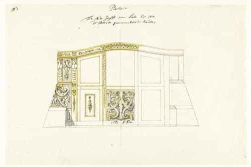 Interieurdecoratie van statenjacht met ornamenten
