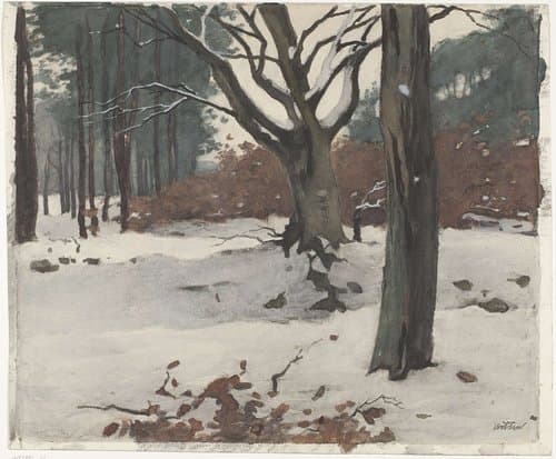 Bomen in de sneeuw by Willem Witsen
