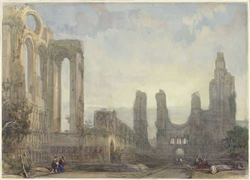Abdijruïne van Aberbrothwick bij avond by David Roberts