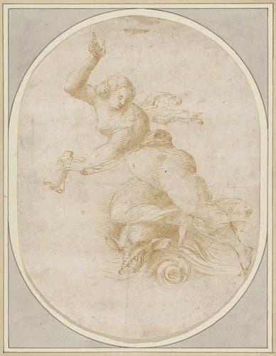 Galatea op een dolfijn by Jacopo de'Barbari
