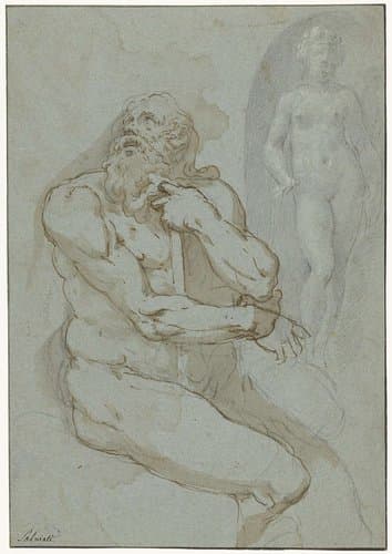 Neptunus voor een nis met Amphitrite (?) by Francesco Salviati