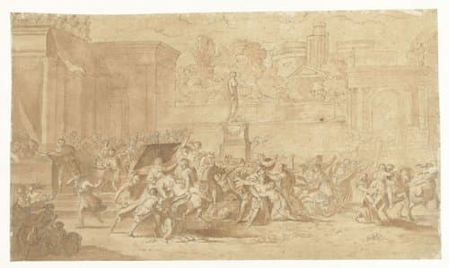 De Sabijnse maagdenroof by Mattheus Terwesten