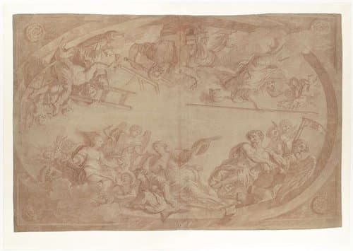 Allegorie op de afscheiding van de kunstenaars uit het Haagse St. Lucasgilde by Mattheus Terwesten