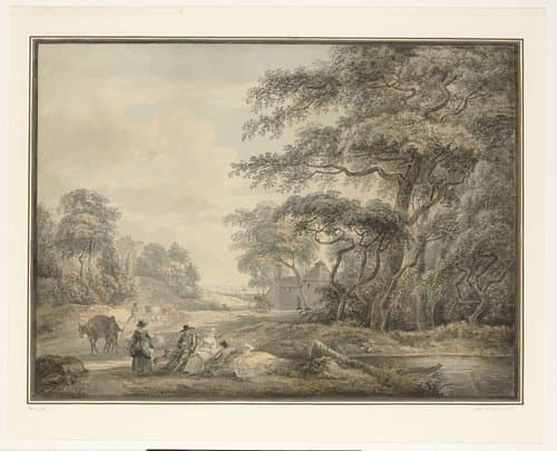 Travellers Halted in a Wooded Landscape by Paul Sandby