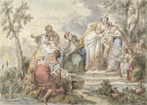 De vinding van Mozes by Jean Baptist Leprince