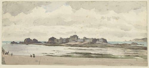 Kasteel of vesting aan de kust by James Tissot
