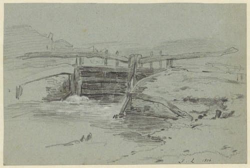 Sluis in een landschap by John Linnell (II)