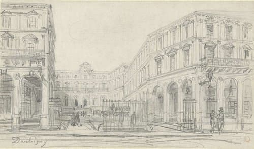 Gare Saint Lazare te Parijs by Charles-François Daubigny
