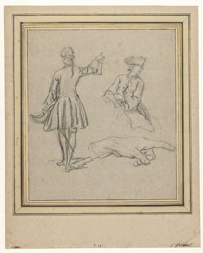 Studieblad met een staande man by Charles Parrocel