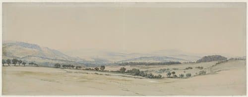 Heuvellandschap in Northumberland by William Turner of Oxford