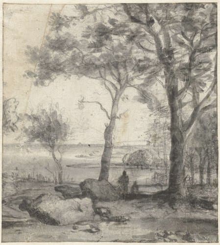 Wooded Coastal Landscape by Roelant Roghman