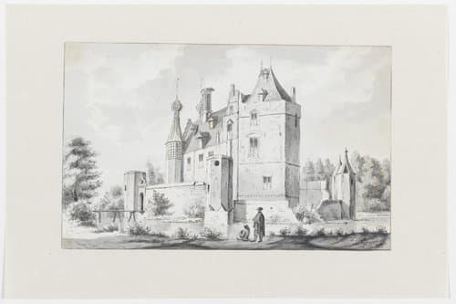Gezicht op Huis ter Does te Leiderdorp by J. Wijtman