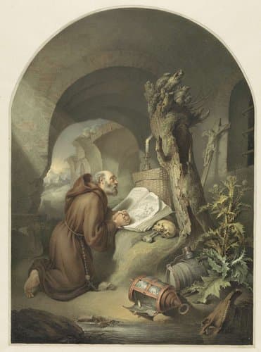 Biddende monnik naar G. Dou by Michał Płoński