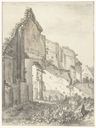 Ruïnes van een gebouw te Utrecht by Herman Saftleven