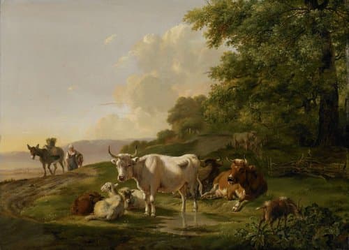 Landschap met vee by Pieter Gerardus van Os
