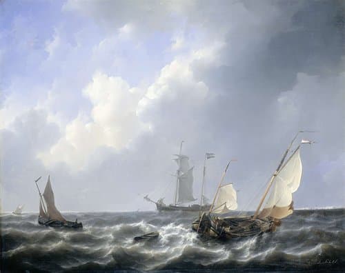 De Zeeuwse wateren bij Schouwen by Petrus Johannes Schotel