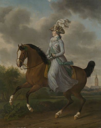 Frederika Sophia Wilhelmina of Pruissia (1751-1820), Equestrian portrait of the Wife of Prince Willem V by Tethart Philip Christian Haag
