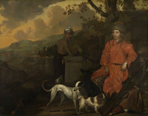 Double potrait of Philippus Baldaeus (1632-1671) and Gerrit Mossopatam by Johan de la Rocquette