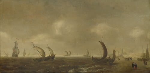 Seascape on the Beach at Scheveningen by Willem van Diest