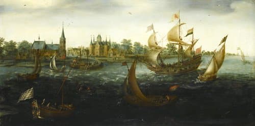 Schepen voor IJsselmonde by Aert Anthonisz