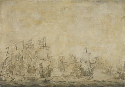 Episode uit de zeeslag in de Sont tussen de Hollandse en de Zweedse vloten, 8 november 1658 by Willem van de Velde (I)