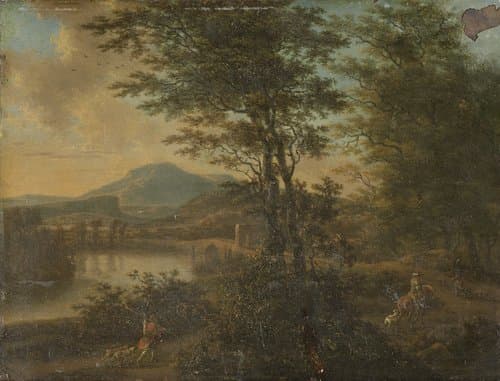 Italiaans landschap bij zonsondergang