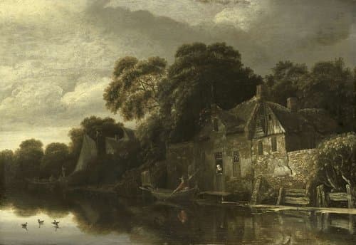 Oude boerenwoning aan het water by Michiel van Vries