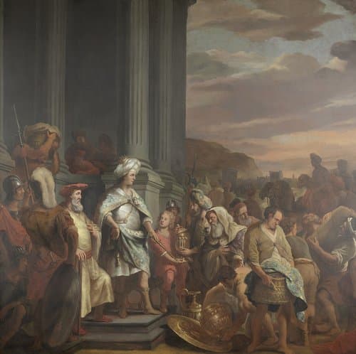 Salomon Receives Gifts by Ferdinand Bol