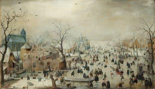 Winter Landscape with Iceskaters by Hendrick Avercamp