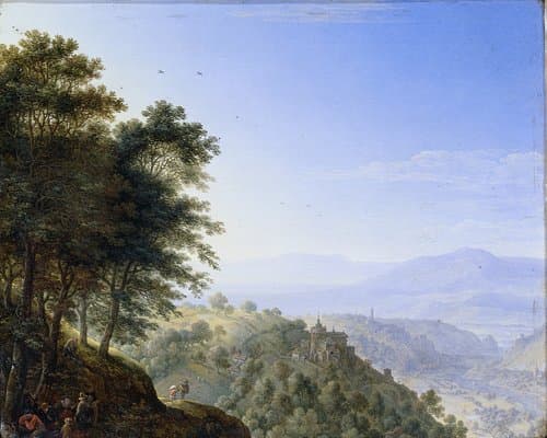 Berglandschap bij Boppard aan de Rijn by Herman Saftleven