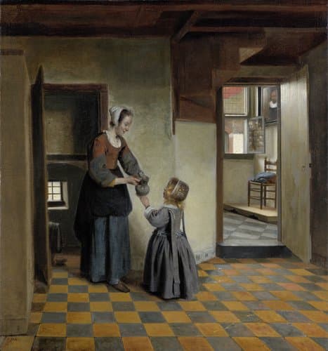 A Maid with a Child in a Pantry by Pieter de Hooch