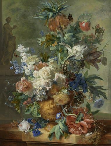 Stilleven met bloemen by Jan van Huysum