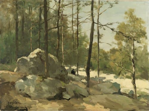 Bosgezicht nabij Barbizon by Johan Hendrik Weissenbruch